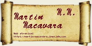 Martin Macavara vizit kartica